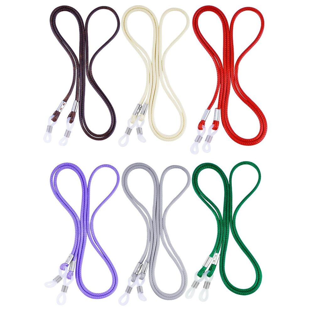 7798 6 Pcs Eyeglasses Strap & , Premium Woven Wax Eye Glasses Holders